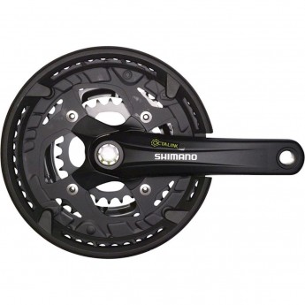 Система SHIMANO ALIVIO, T4010, для 3x9 скоростей, 175мм, Octalink, 44/32/22T без каретки, черный, с защитой